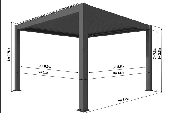 Hanso-Manual Freestanding Pergola