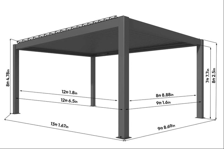 Hanso-Manual Freestanding Pergola