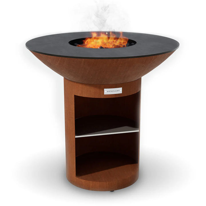 Arteflame- Classic 40″ Storage Base Flat-Top Grill & Fire Bowl (CORTEN Steel)