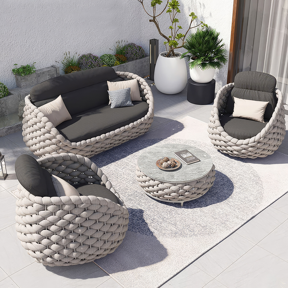All-Weather Wicker Patio Sofa Set