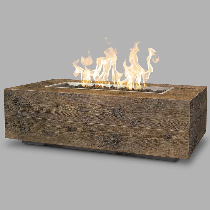 The Outdoor Plus-Coronado Woodgrain Rectangular Fire Pit