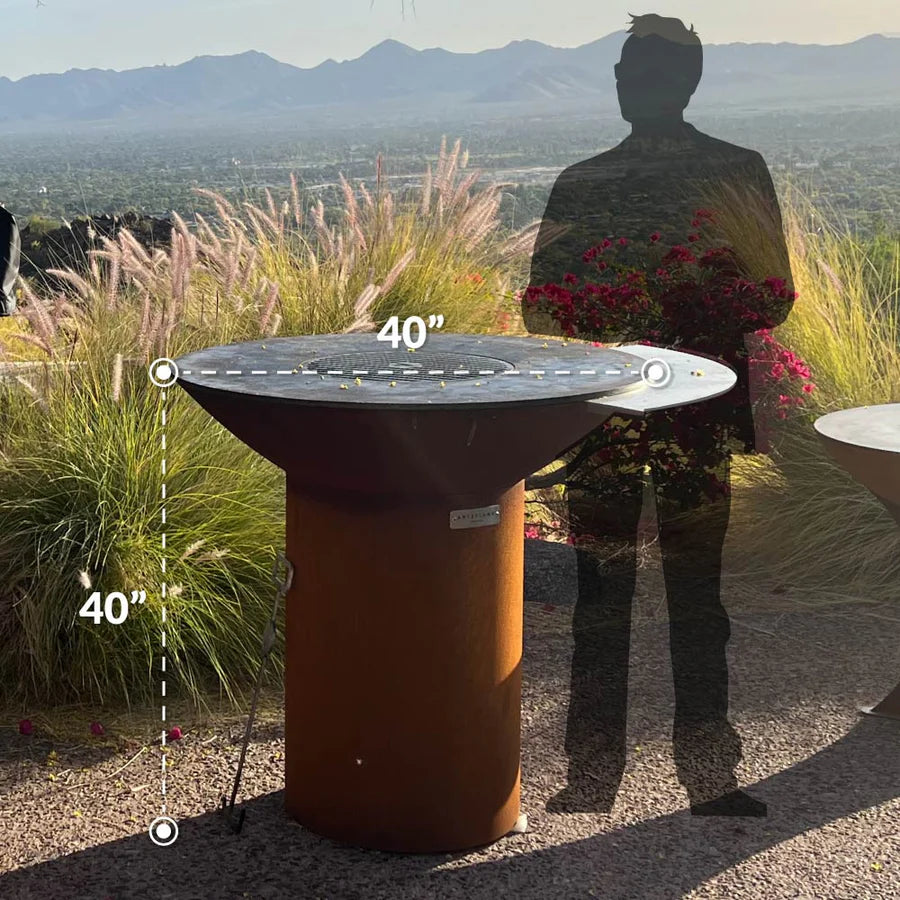 Arteflame- Classic 40″ Storage Base Flat-Top Grill & Fire Bowl (CORTEN Steel)
