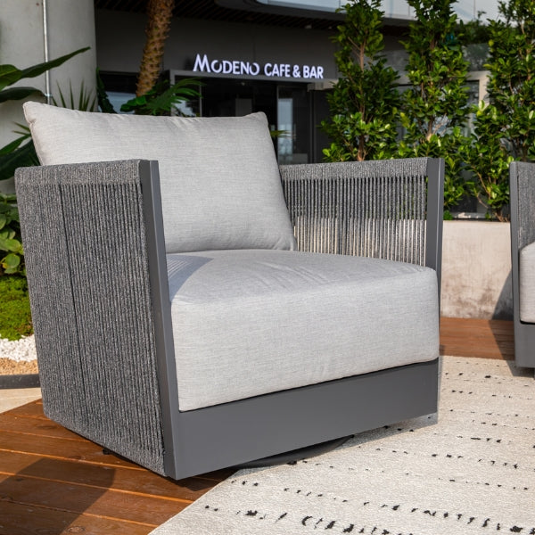 Elementi Outdoor Capri Rope Swivel Chair