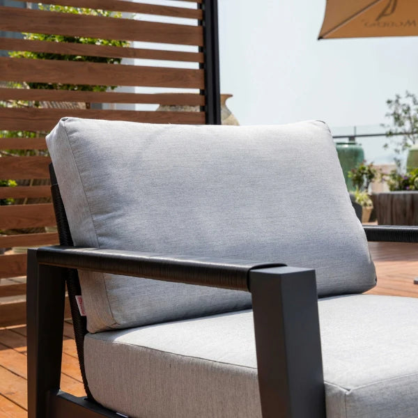 Elementi Outdoor Laguna Aluminum Lounge Chair - Wicker Armrests