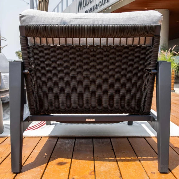 Elementi Outdoor Laguna Aluminum Lounge Chair - Wicker Armrests