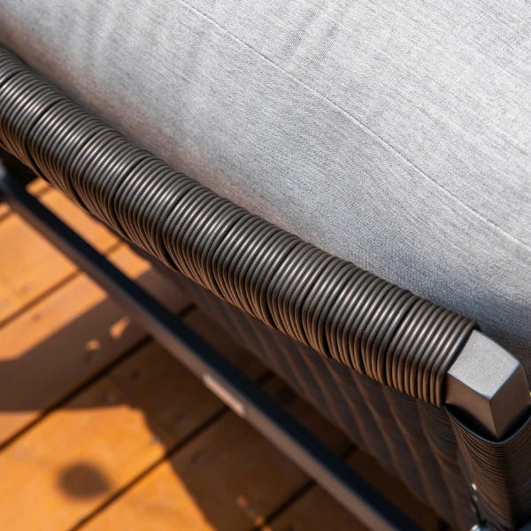 Elementi Outdoor Laguna Aluminum Lounge Chair - Wicker Armrests