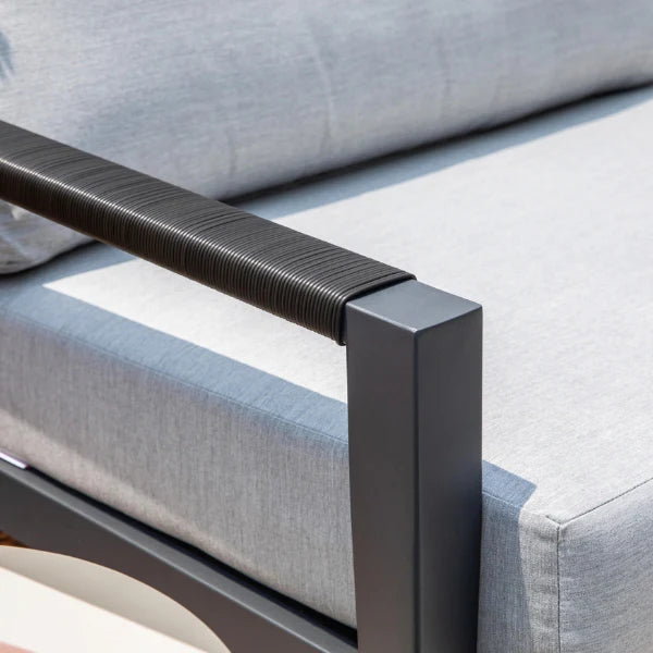 Elementi Outdoor Laguna Aluminum Lounge Chair - Wicker Armrests