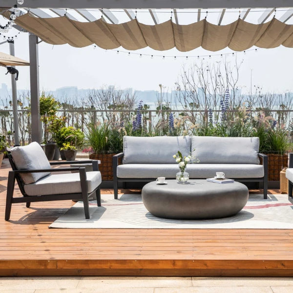 Elementi Outdoor Laguna Aluminum Lounge Chair - Wicker Armrests