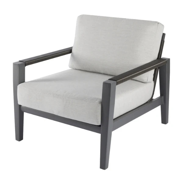 Elementi Outdoor Laguna Aluminum Lounge Chair - Wicker Armrests