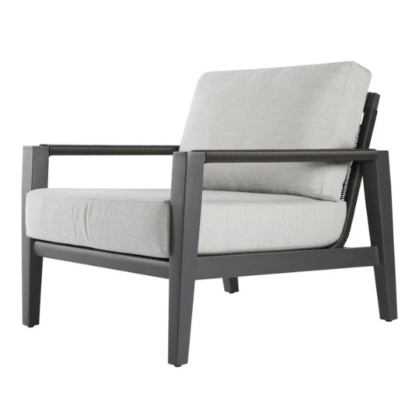 Elementi Outdoor Laguna Aluminum Lounge Chair - Wicker Armrests