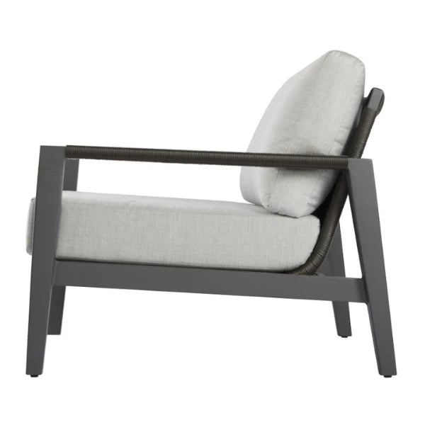Elementi Outdoor Laguna Aluminum Lounge Chair - Wicker Armrests