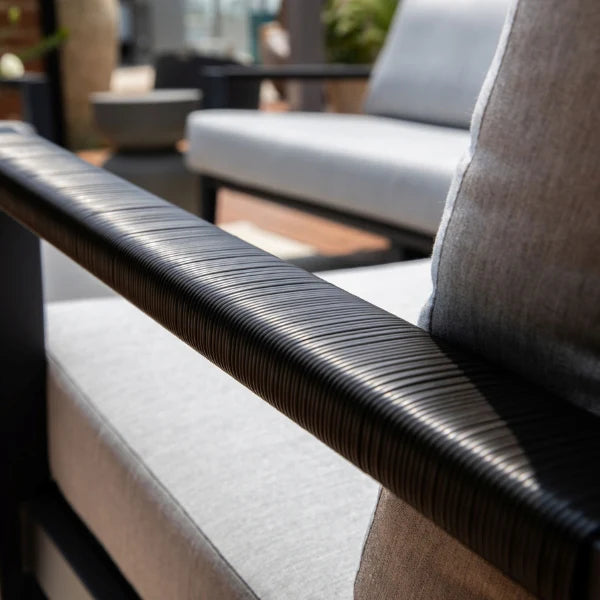 Elementi Outdoor Laguna Aluminum Lounge Chair - Wicker Armrests