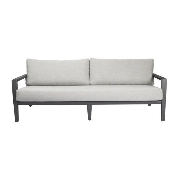 Elementi Outdoor Laguna Outdoor Aluminum 3-Seat Sofa with Sunbrella Cushions