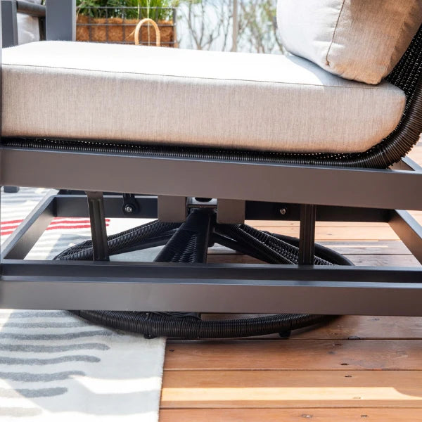 Elementi Outdoor Laguna Aluminum Swivel Glider Chair - Wicker Armrests