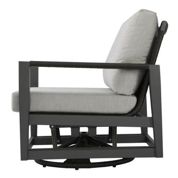 Elementi Outdoor Laguna Aluminum Swivel Glider Chair - Wicker Armrests