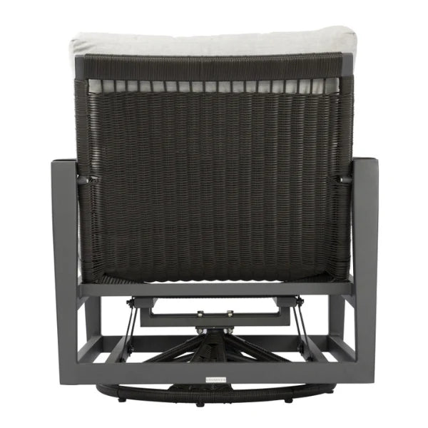 Elementi Outdoor Laguna Aluminum Swivel Glider Chair - Wicker Armrests