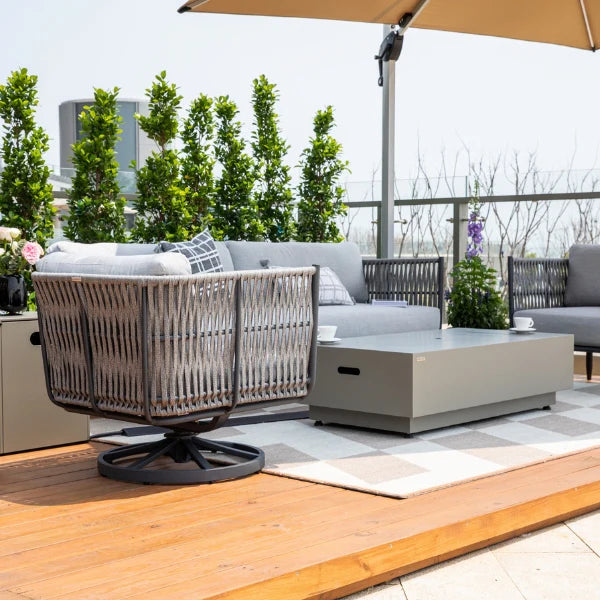 Elementi Outdoor Milano Rope Swivel Chair