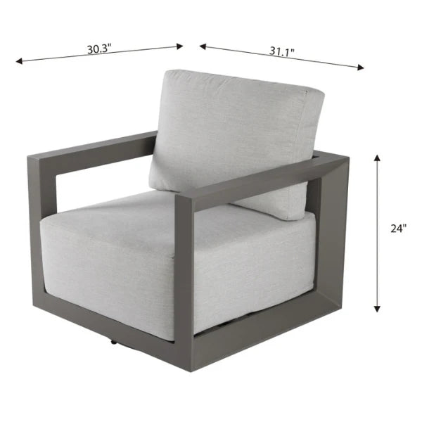 Elementi Outdoor Newport Aluminum Swivel Chair