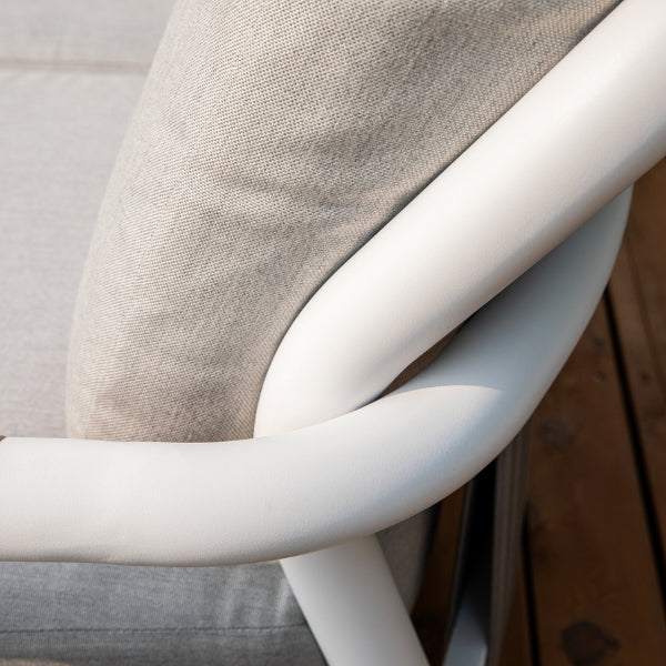 Elementi Outdoor Santorini Aluminum Sofa Teak Armrests